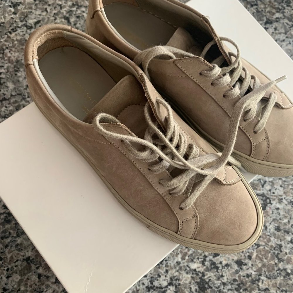 Common Projects Beige Nubuck Original Achilles Low Sneakers